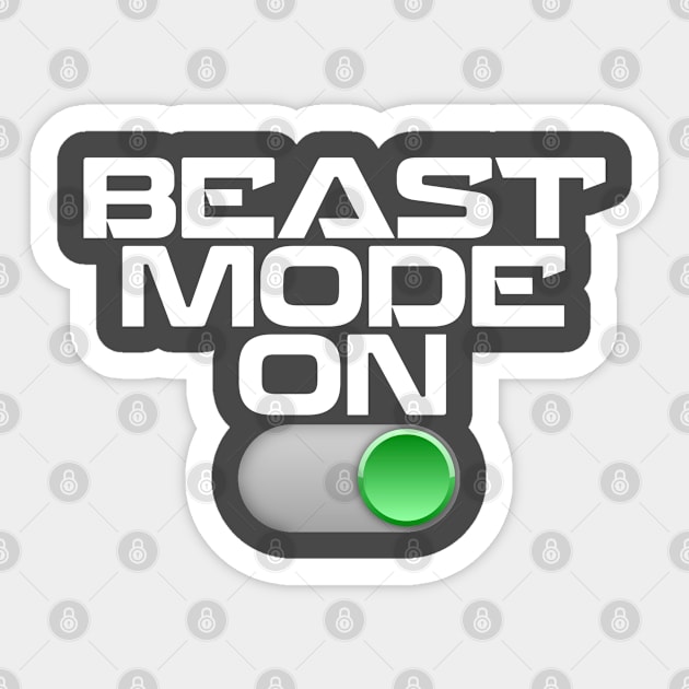 Beast mode on, perfect tshirt for the gym Sticker by Totallytees55